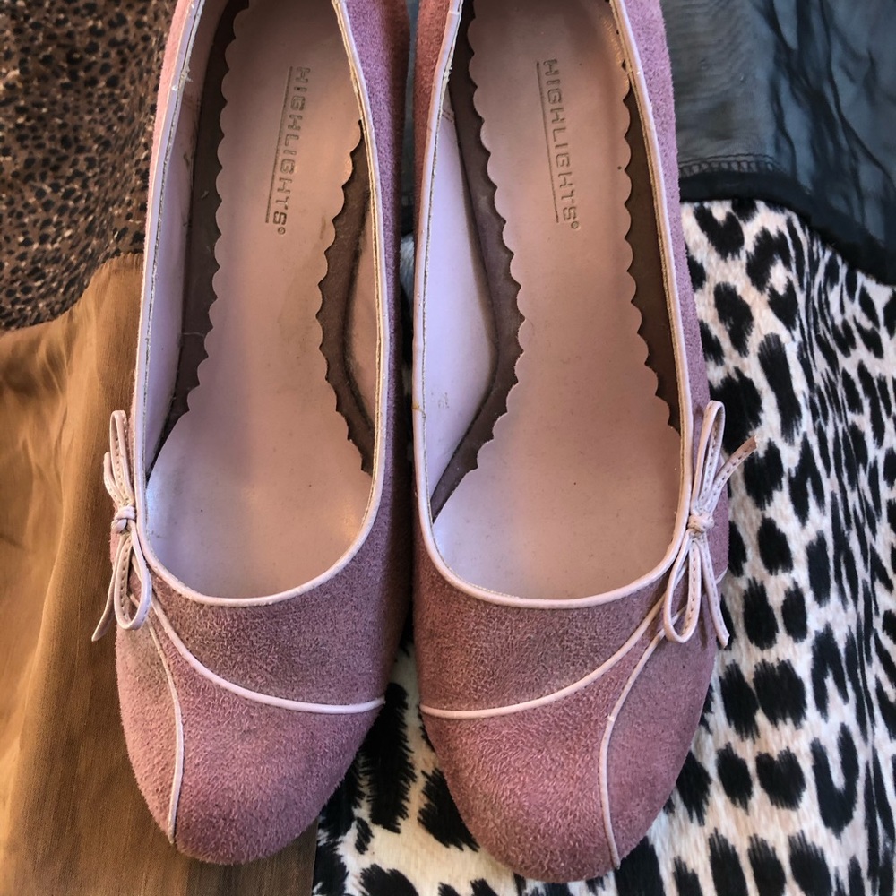 Heels, Pink with white bow, Highlights, Size 7-1/2